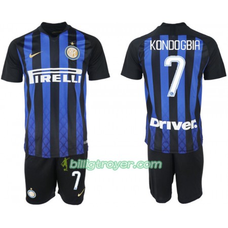 Billige Fotballdrakter Inter Milan KONDOGBIA 7 Barn Hjemmedraktsett 2018/19 Kortermet